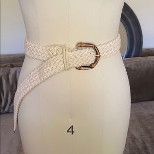 J Crew Braided Rope Bamboo Belt, S-M NWT